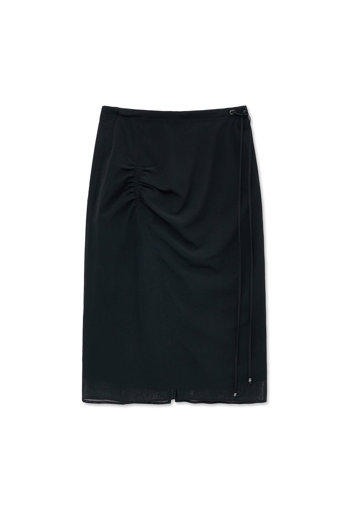 Matin Kim Layered String Midi Skirt — Black