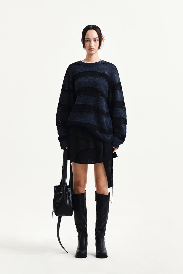 Matin Kim Multi Panel Layered Skirt — Black