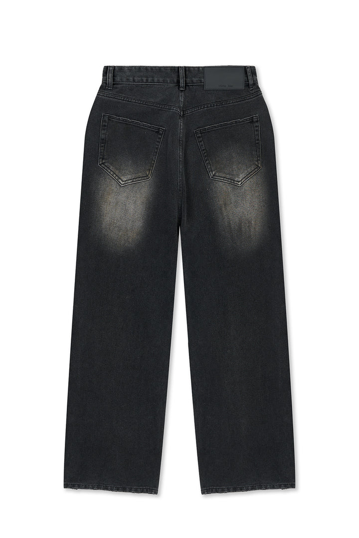 Matin Kim Vintage Dirty Washed Denim Pants — Black