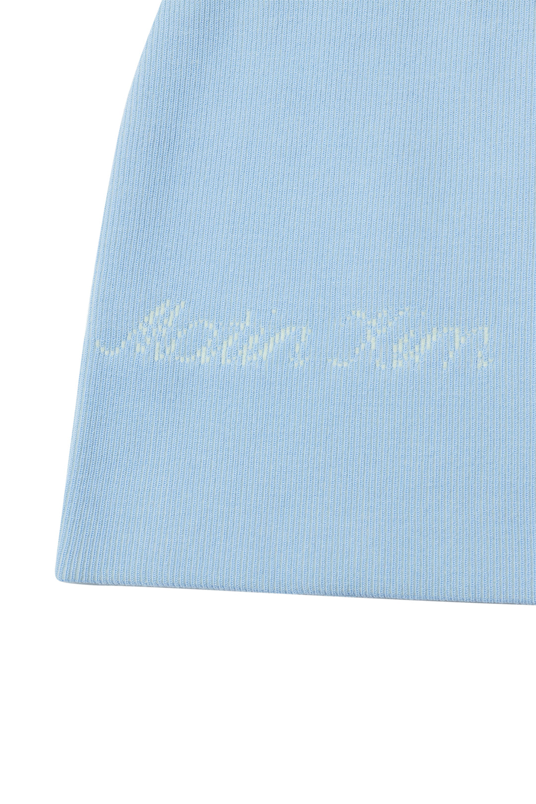 Matin Kim Two Tone Banding Knit Mini Skirt — Blue