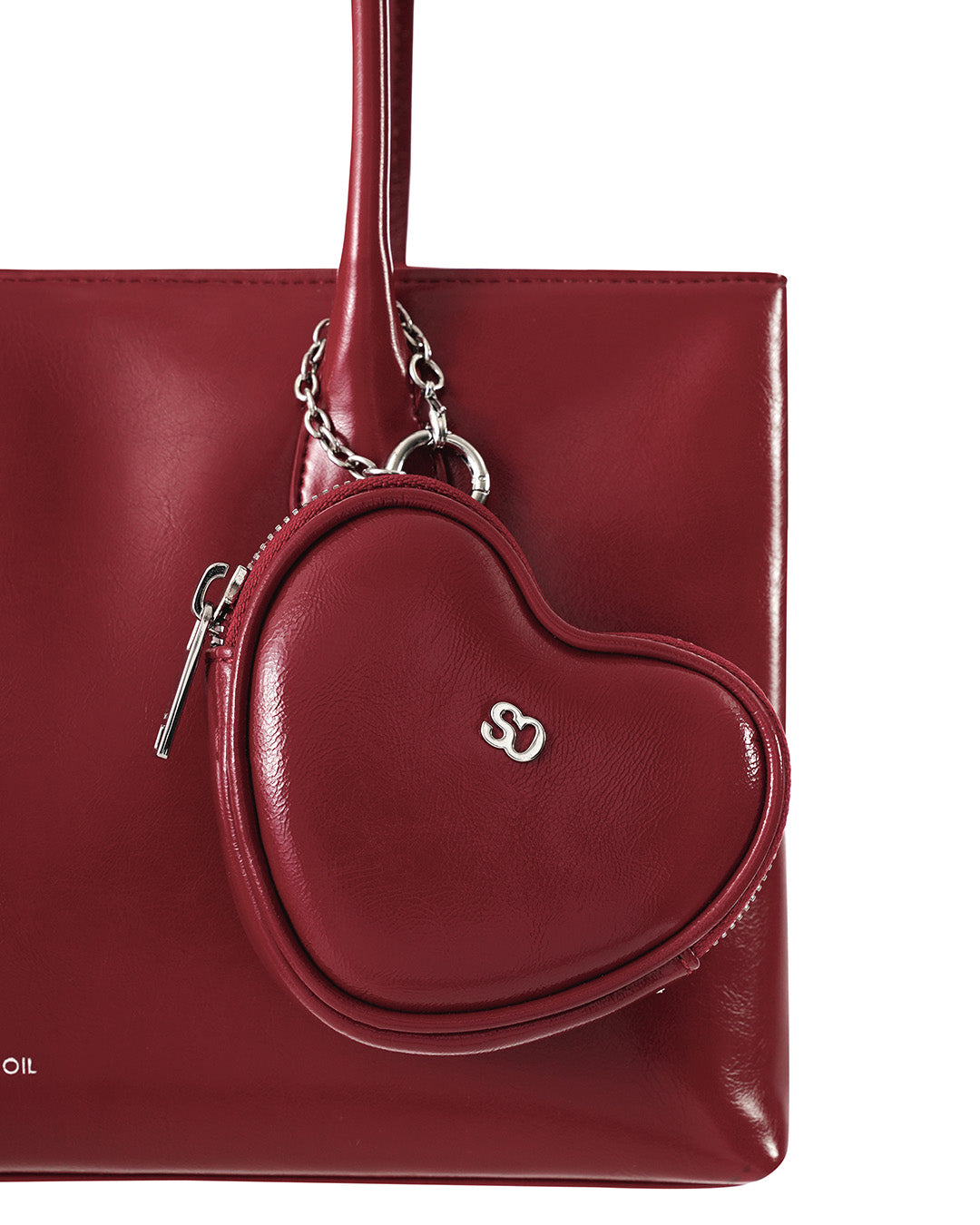 Stand Oil Heart Pods Keyring — Red wine