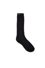 Matin Kim Small Logo Point Ribbed Socks — Black