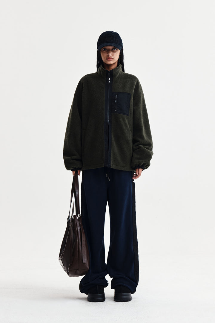 Matin Kim Sherpa Fleece Drawstring Pants — Navy blue