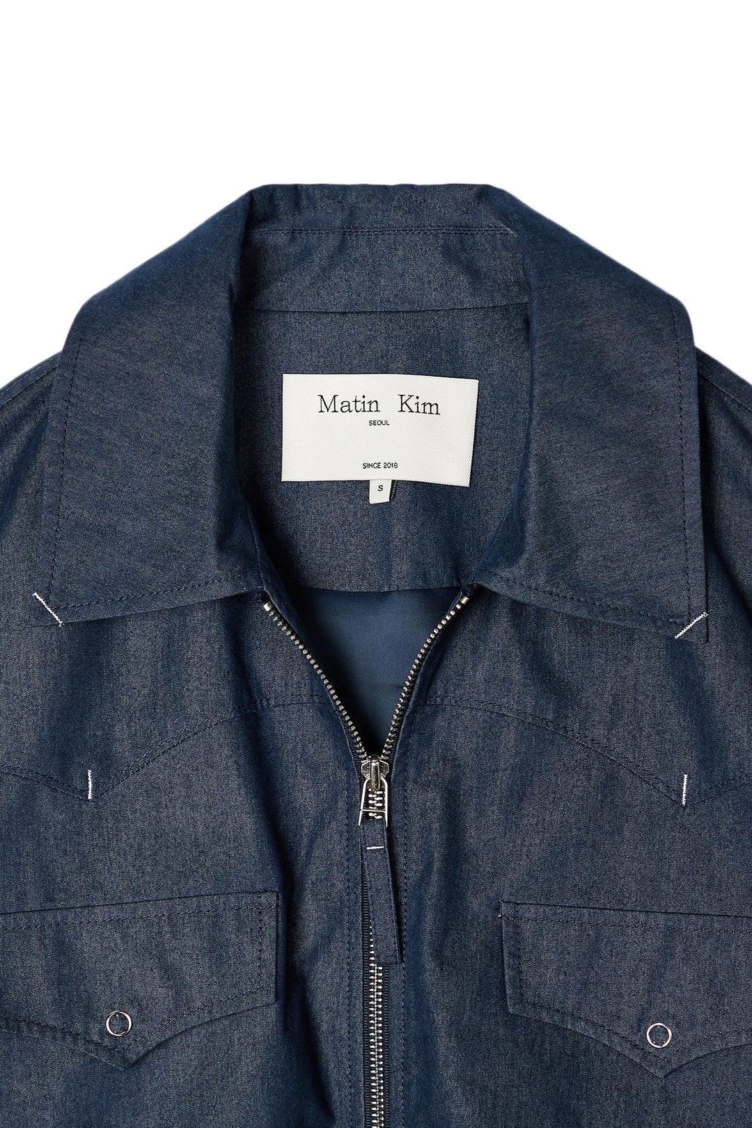 Matin Kim Western Detail Denim Blouson — Navy blue