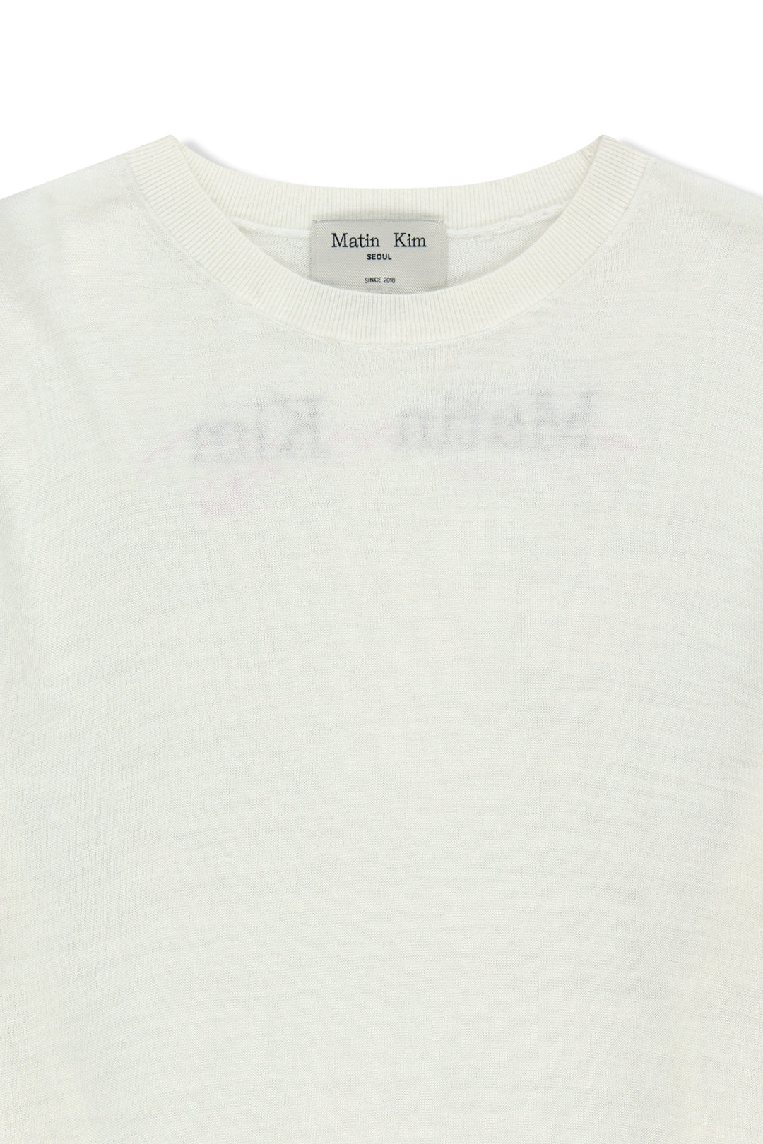 Matin Kim Sleeve Print Knit Pullover — Ivory