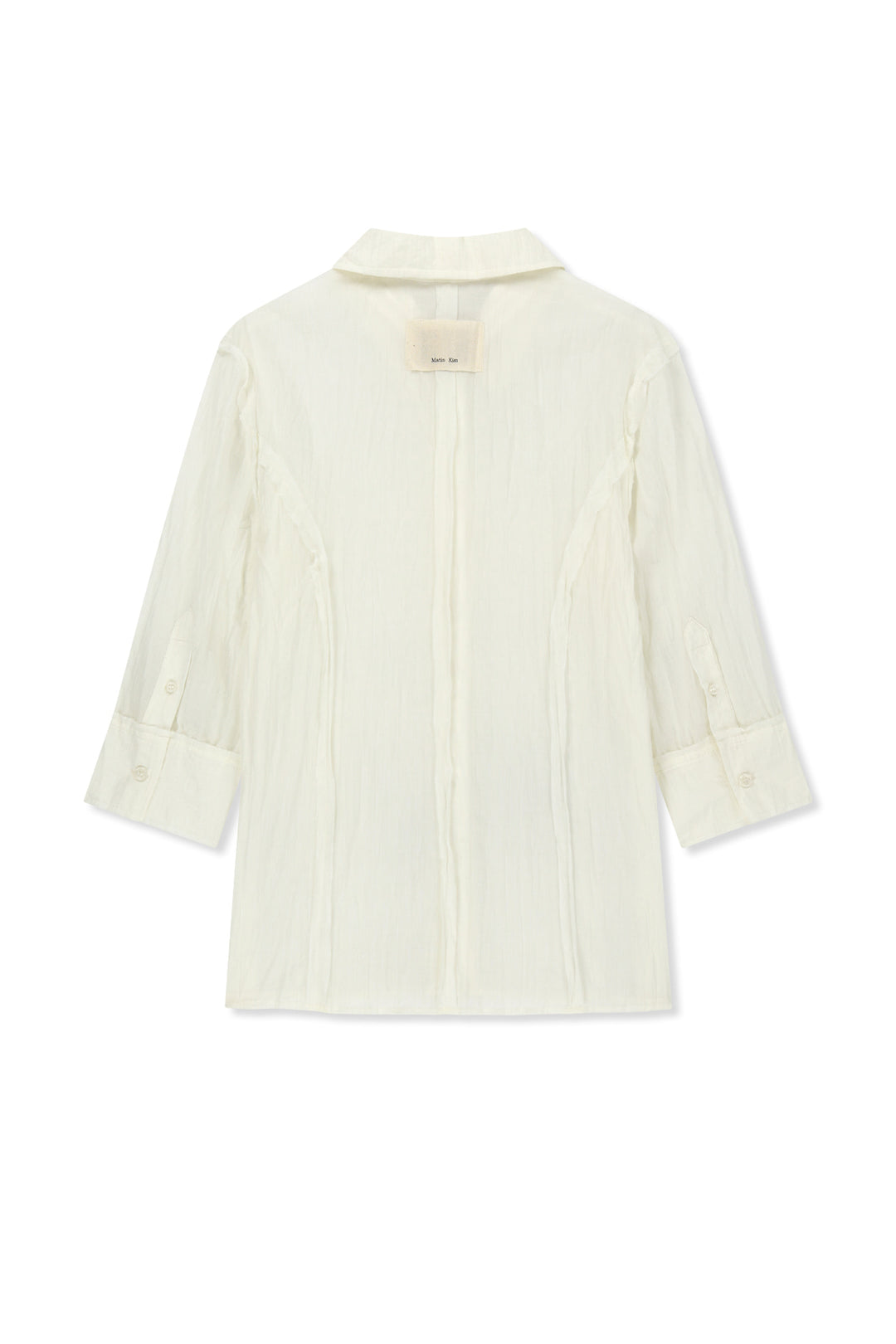 Matin Kim Raw Edge Crinkle Blouse — Cream
