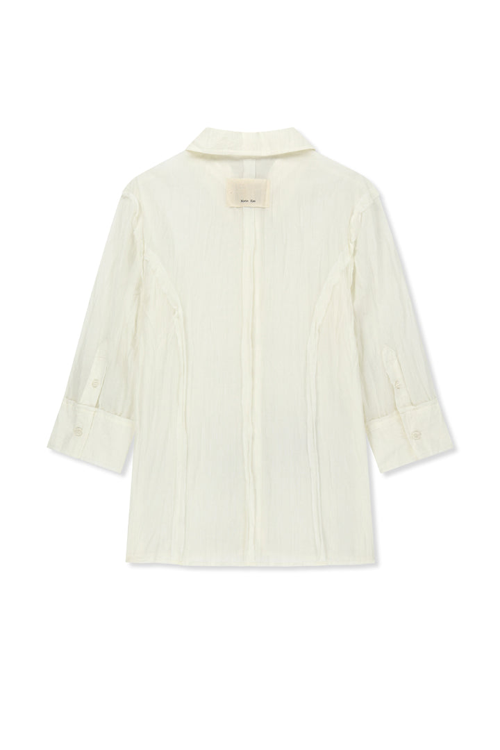 Matin Kim Raw Edge Crinkle Blouse — Cream
