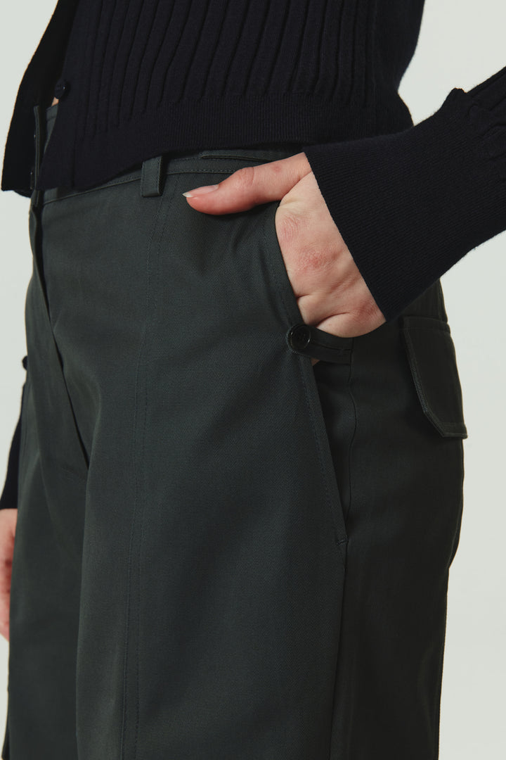 KIMMATIN Banding Straight Cargo Pants — Gray