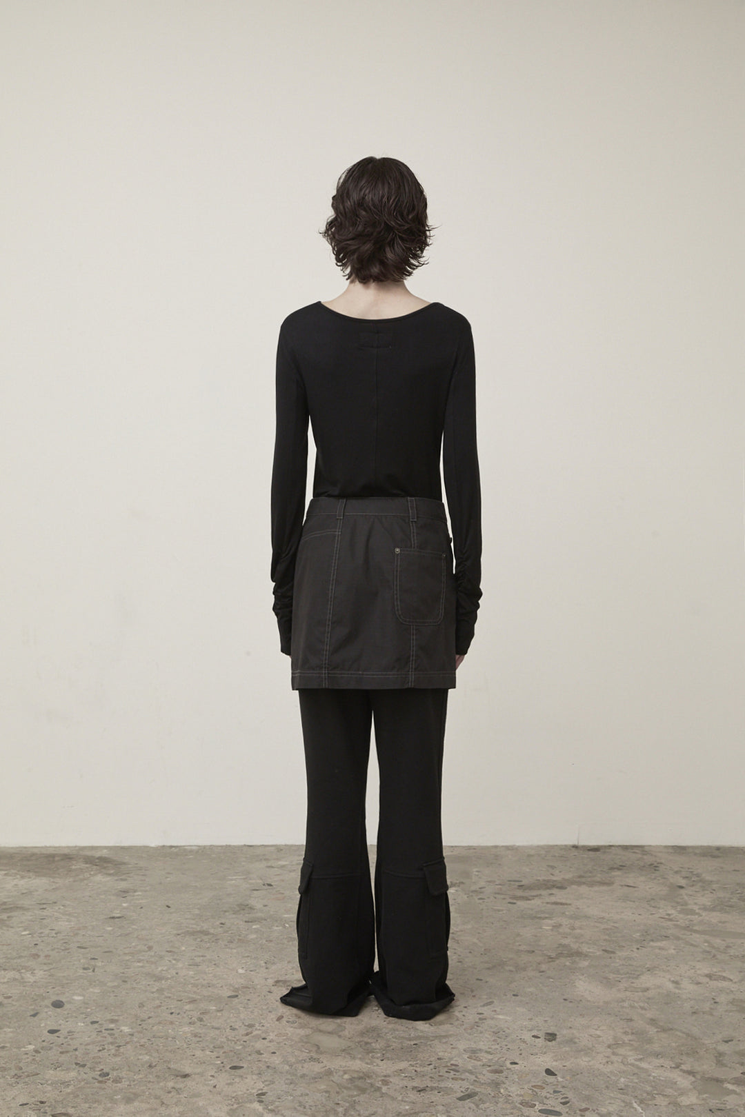 Matin Kim Henley Neck Shirring Top — Black