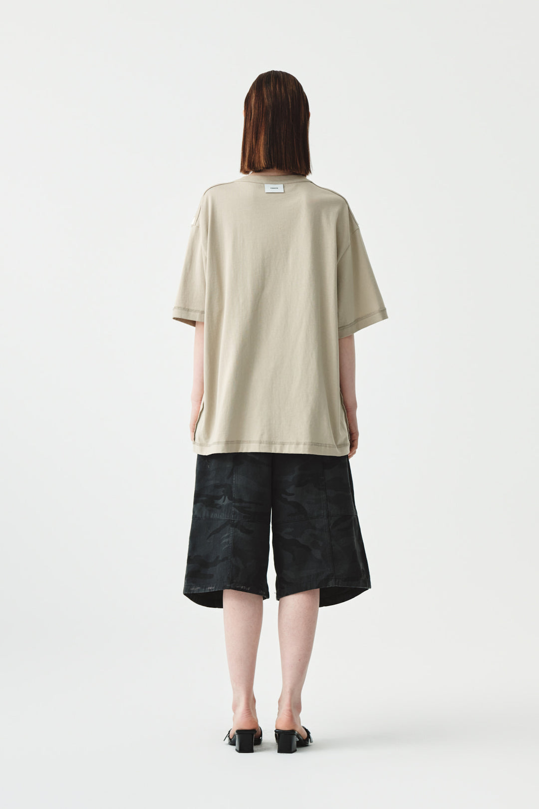 KIMMATIN Rose Print Oversize Tee — Beige