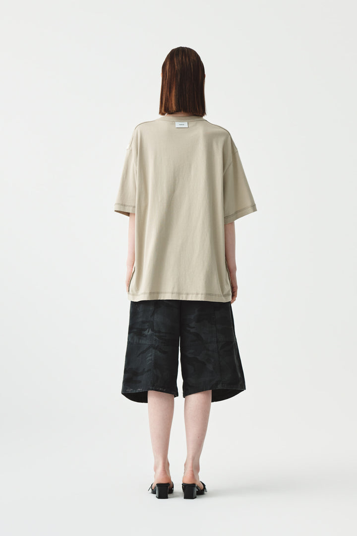 KIMMATIN Rose Print Oversize Tee — Beige