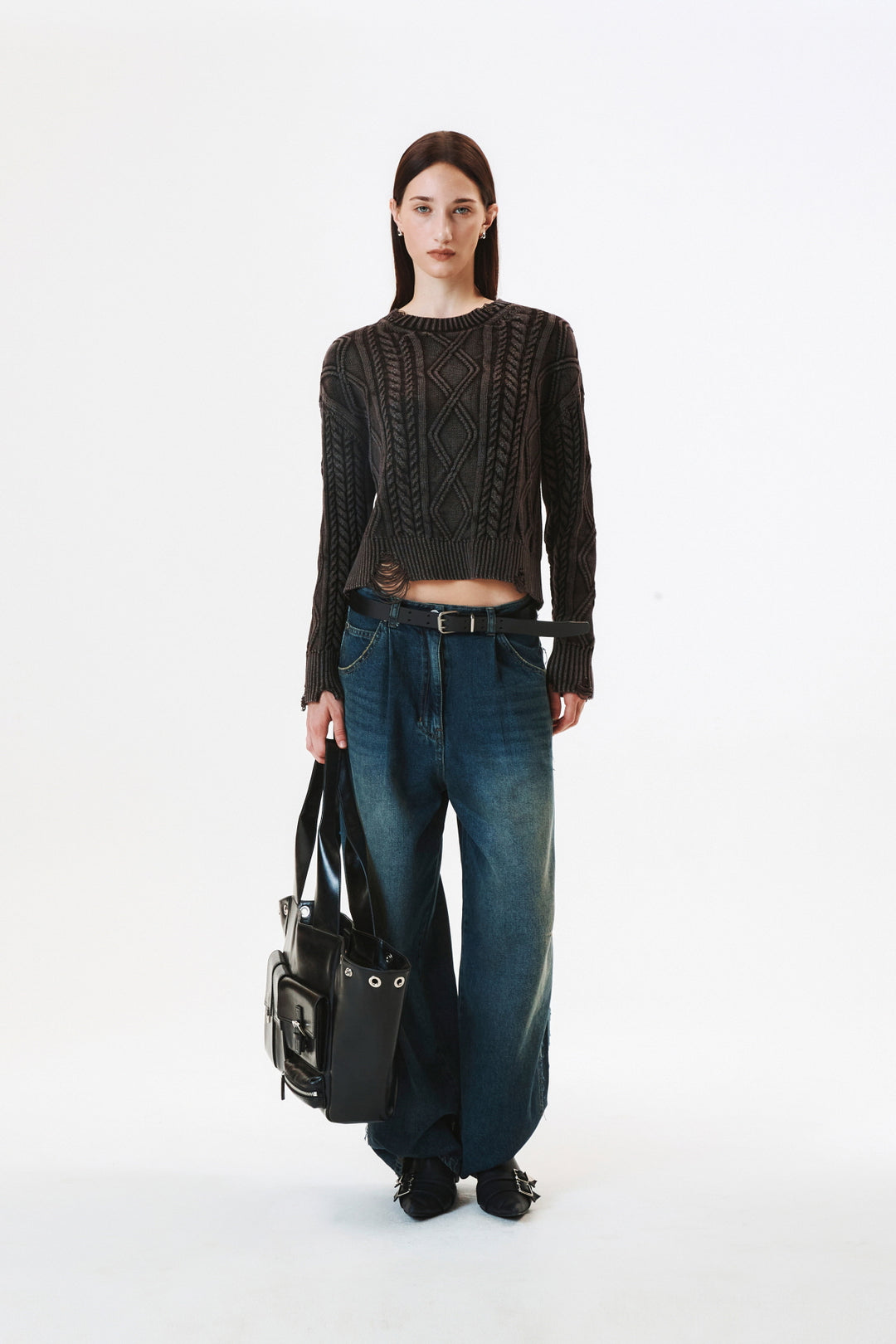 KIMMATIN Side Pannel Pintuck Denim — Blue