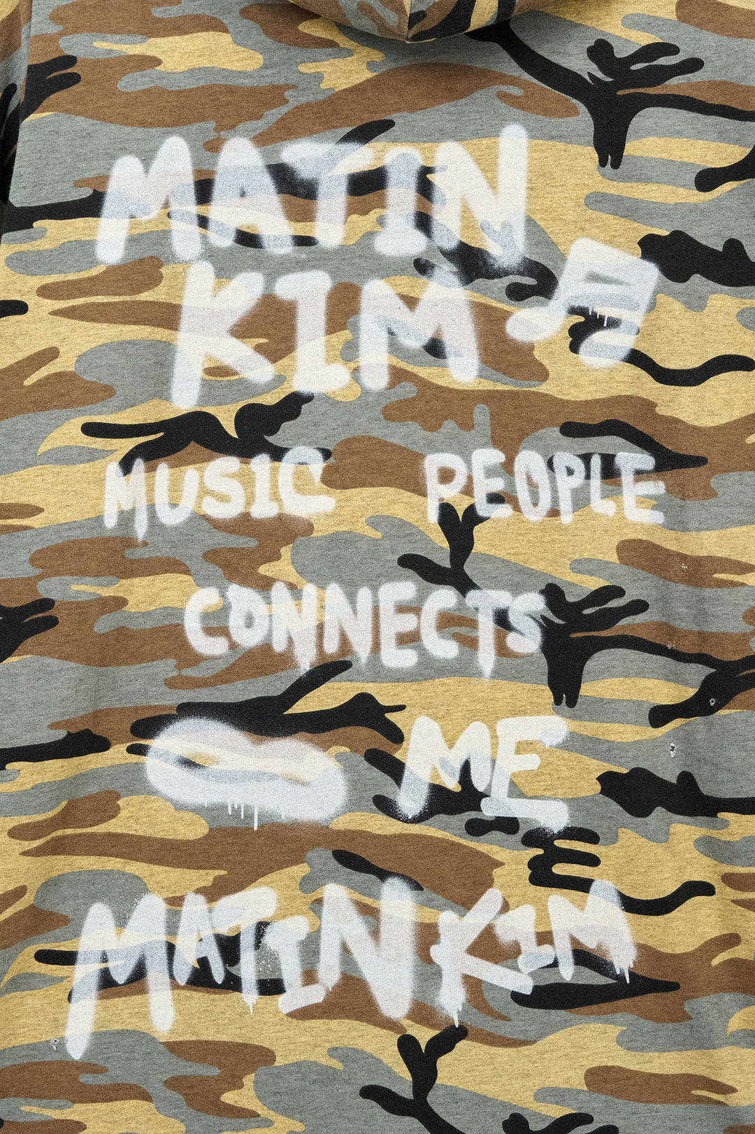 Matin Kim Typo Artwork Camouflage Hoody — Camel