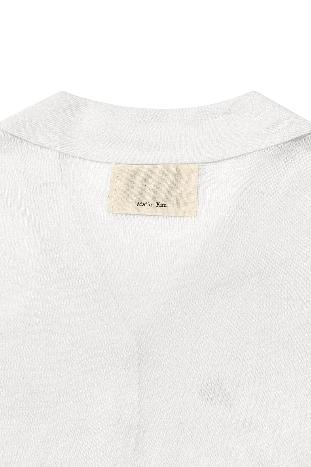 Matin Kim String Point Plain Long Cardigan — White