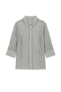Matin Kim Raw Edge Crinkle Blouse — Light Grey
