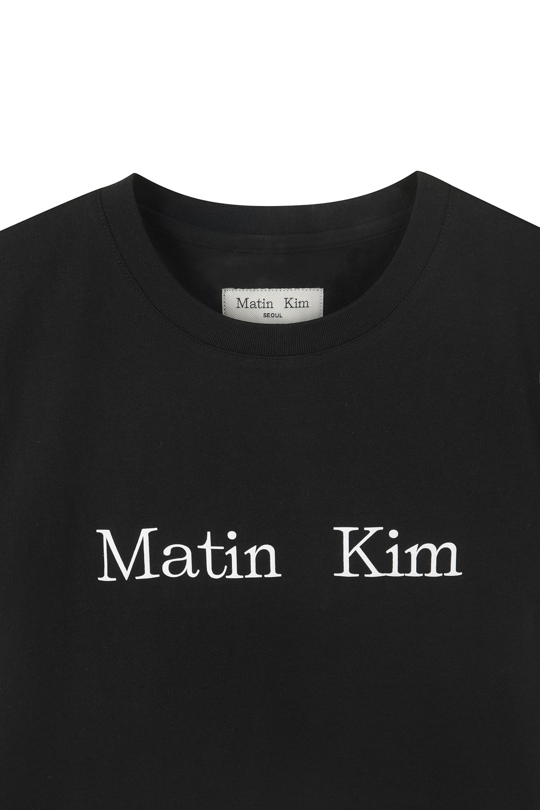 Matin Kim Logo Crop Top — Black