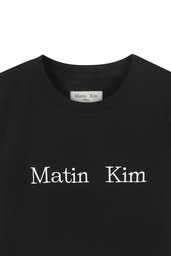 Matin Kim Logo Crop Top — Black