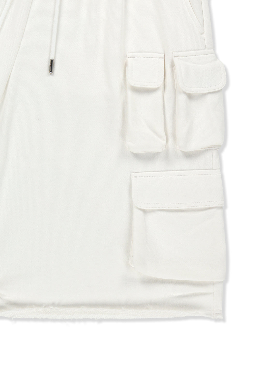 Matin Kim Terry Utility Pocket Bermuda — White
