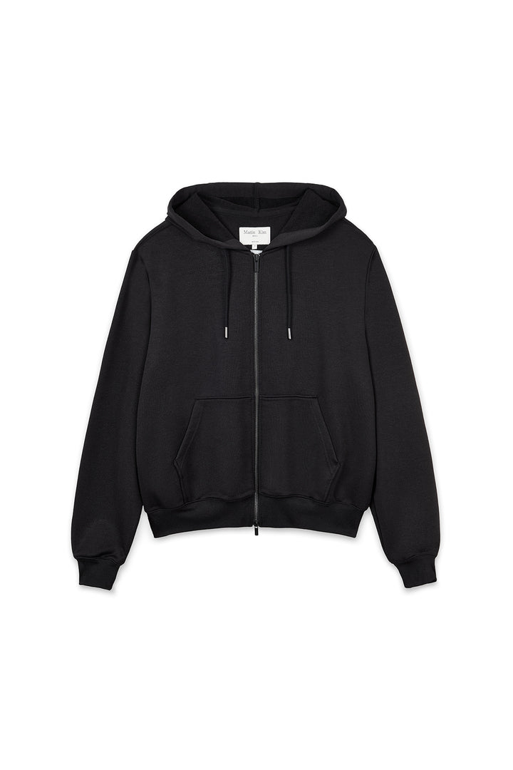 Matin Kim Back Logo Glitter Zip Hoodie — Black