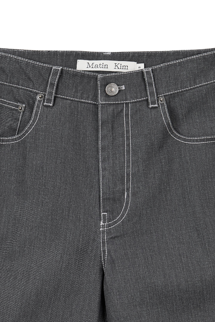 Matin Kim Side Pintuck Point Pants — Charcoal