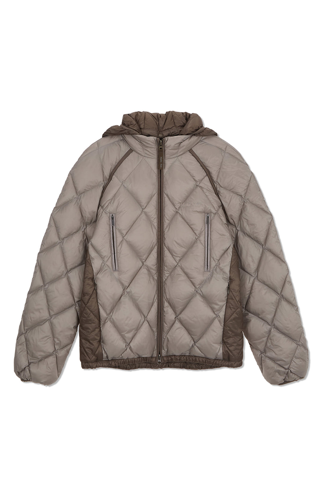 Matin Kim Quilting Hoody Lightweight Jumper — Beige