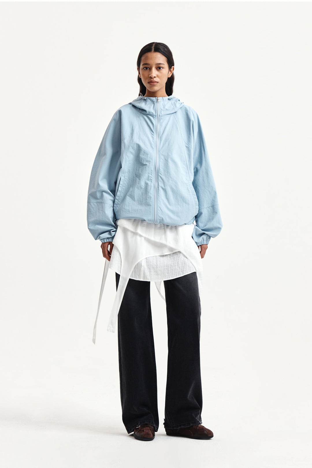 Matin Kim Multi Panel Layered Skirt — White