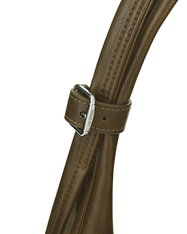 Stand Oil Ringo Bag Mini — Reversible Canvas &amp; Leather — Khaki Brown