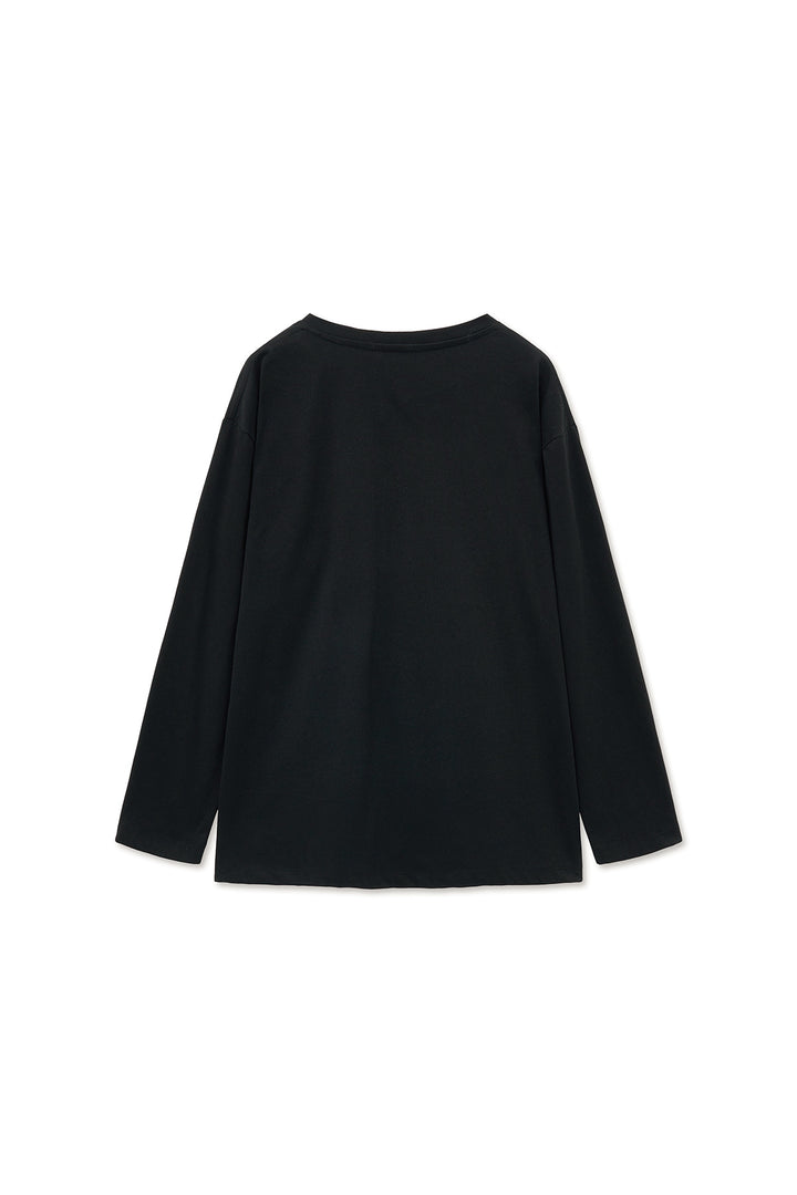 Matin Kim Tuck Point Long Sleeve Top — Black