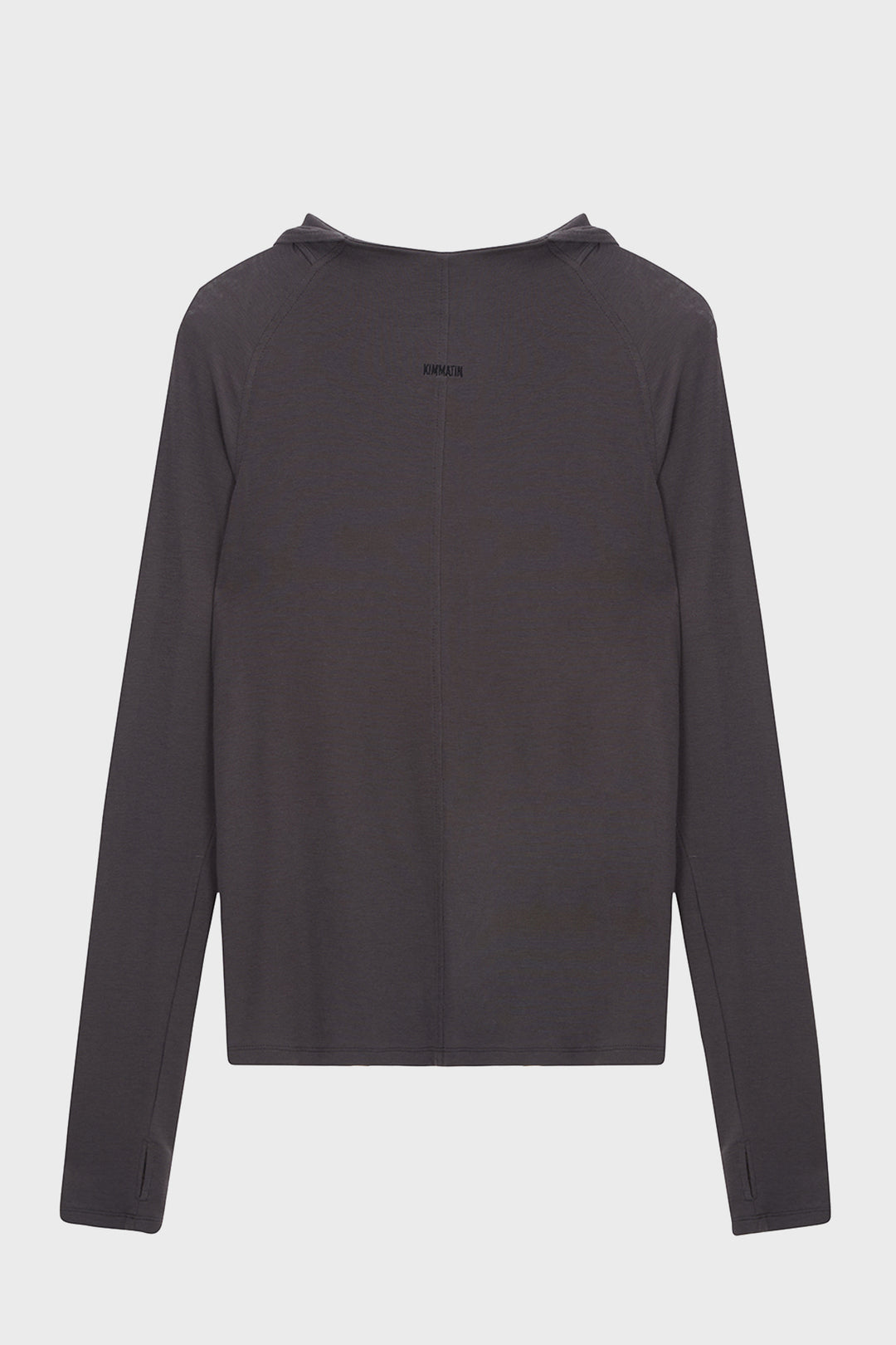 KIMMATIN Slim Hoody Jersey Top — Charcoal