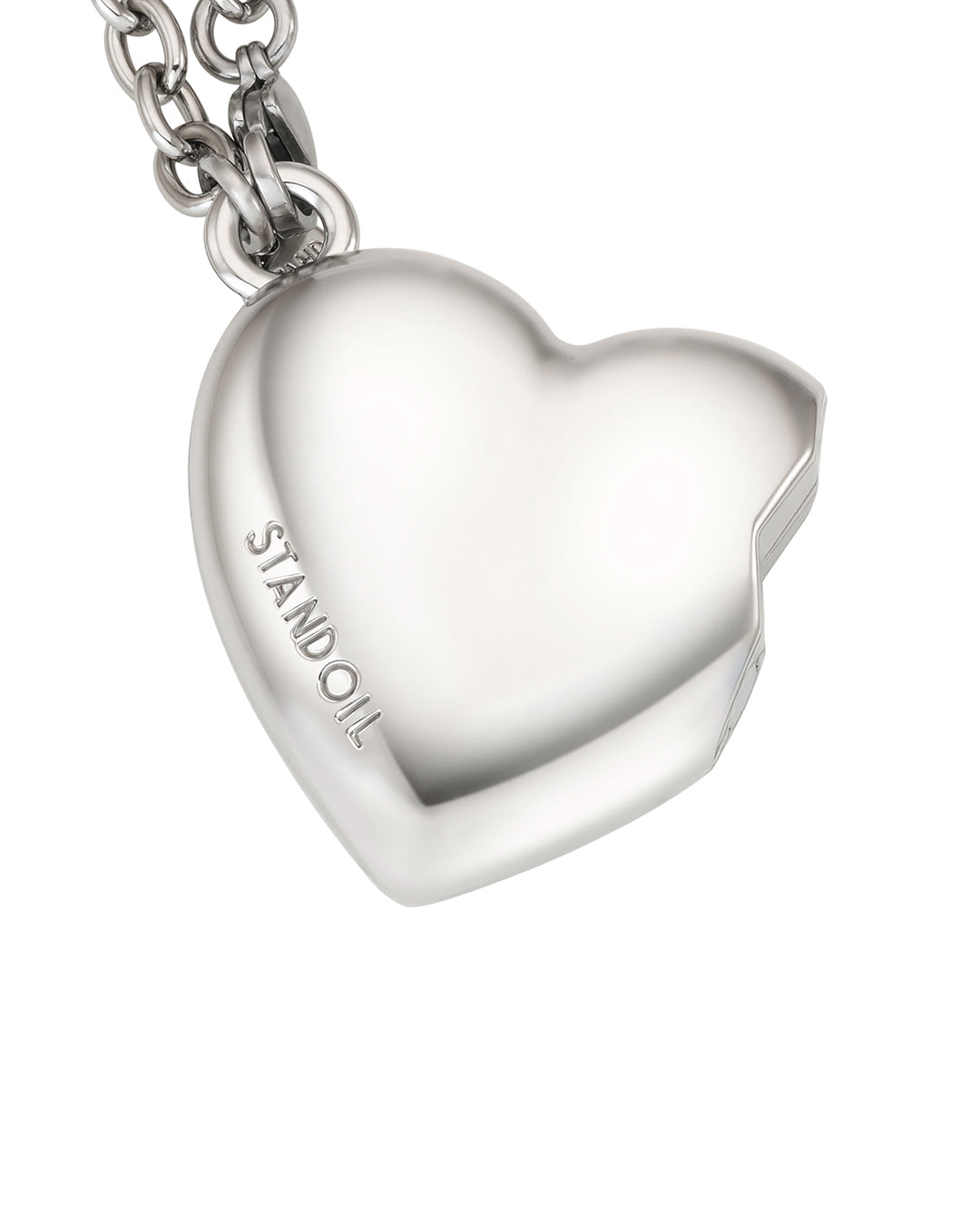 Stand Oil Bestie Keyring — Magnetic Heart Charm — Silver