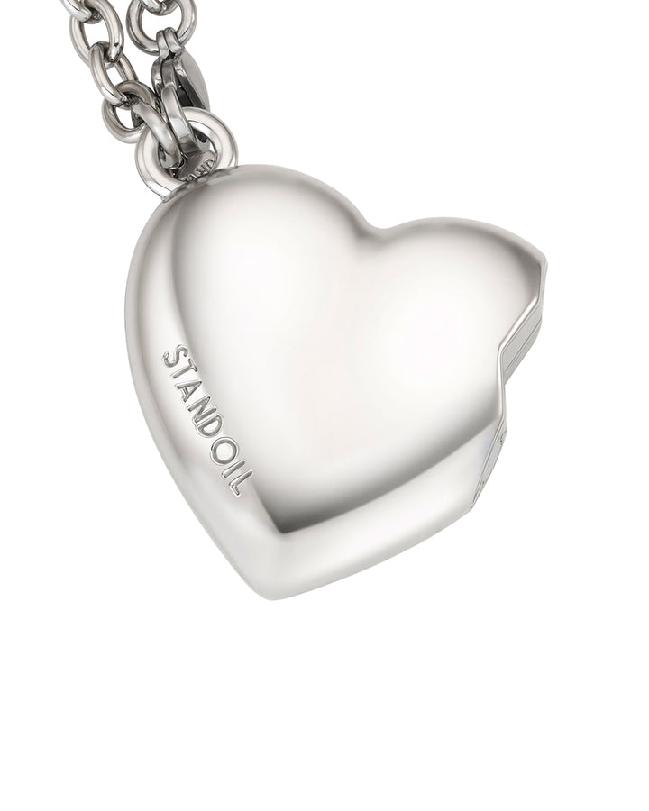 Stand Oil Bestie Keyring — Magnetic Heart Charm — Silver