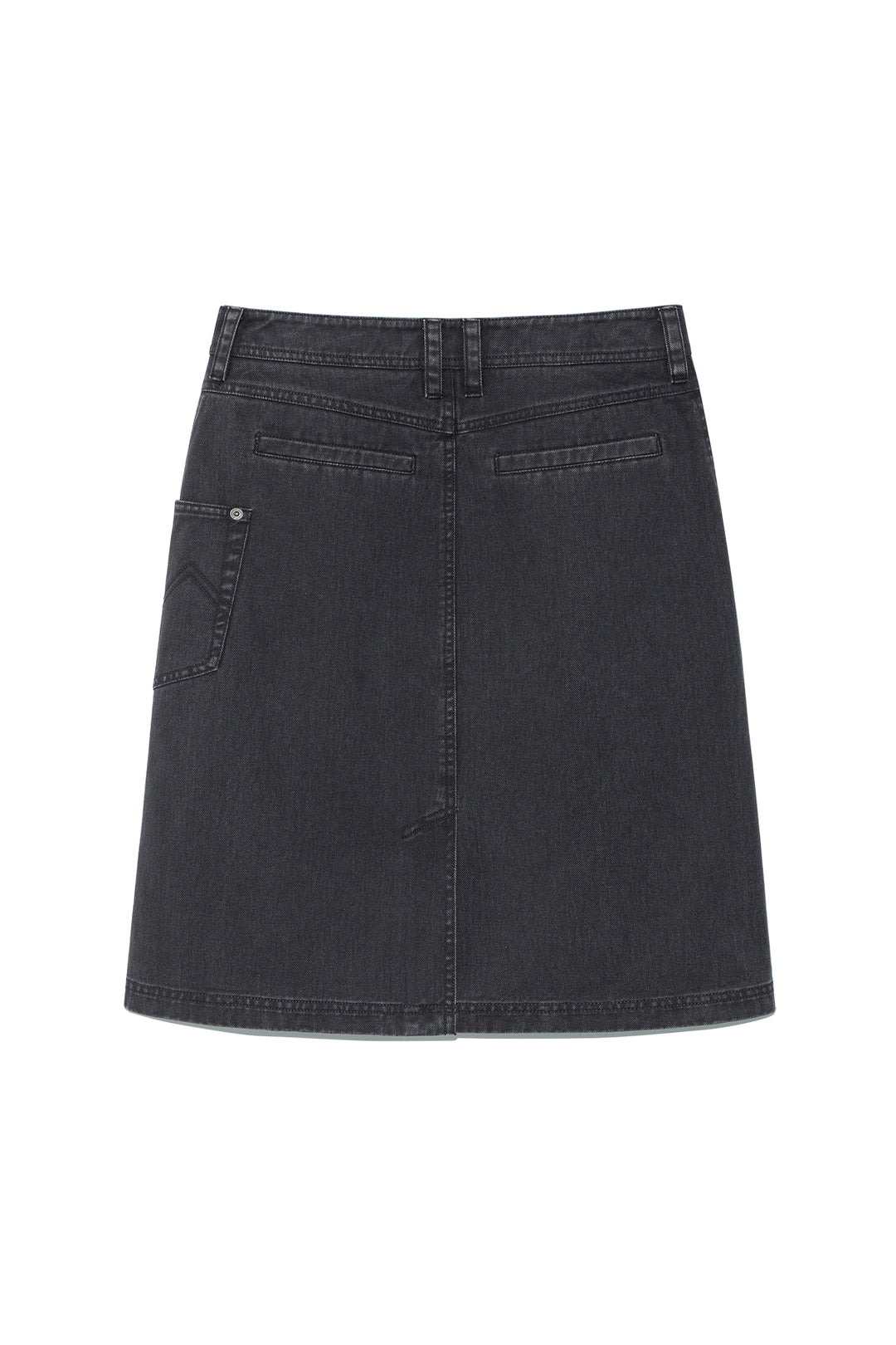 Matin Kim Side Pocket Point Midi Skirt — Charcoal