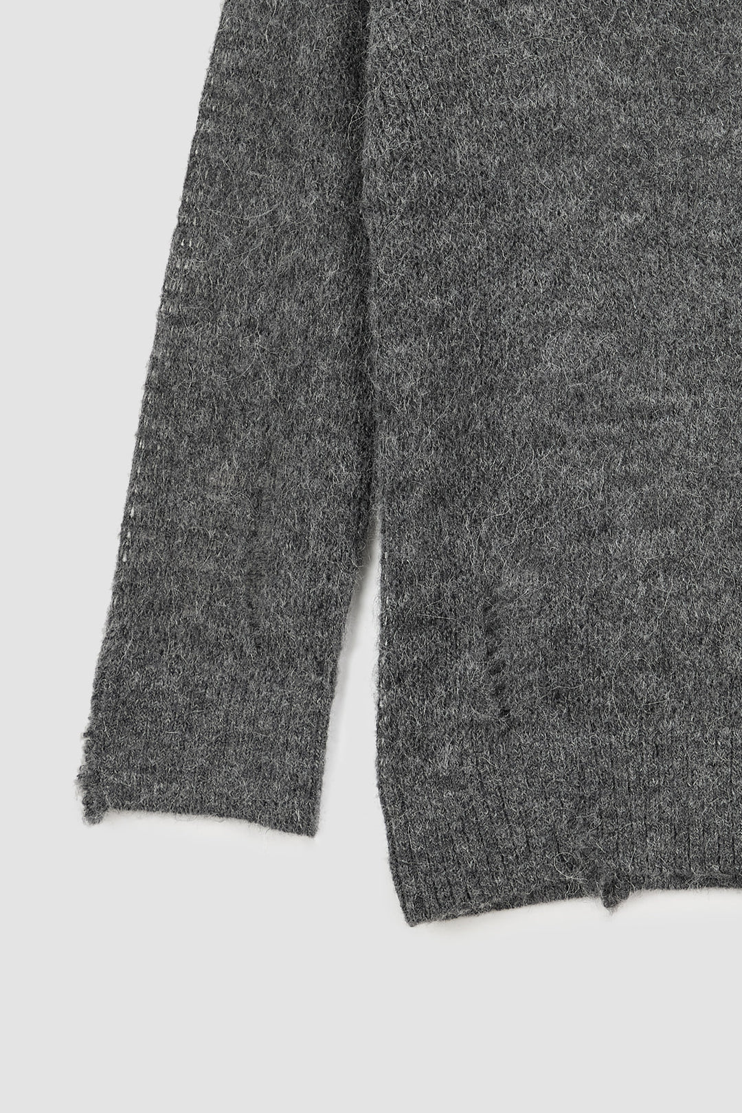 KIMMATIN Damage Detail Logo Pullover — Charcoal
