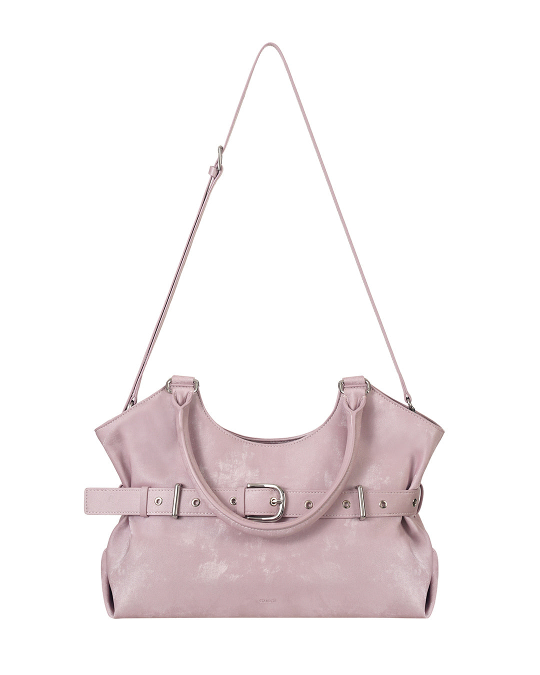 Stand Oil Lene Bag · Wrinkled Leather Crossbody — Pink