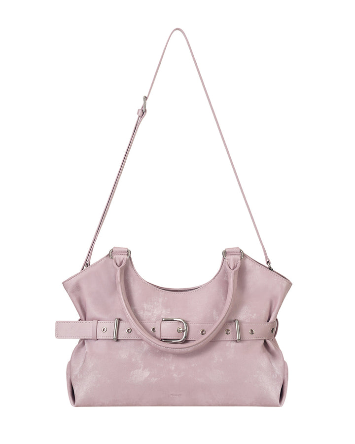 Stand Oil Lene Bag · Wrinkled Leather Crossbody — Pink