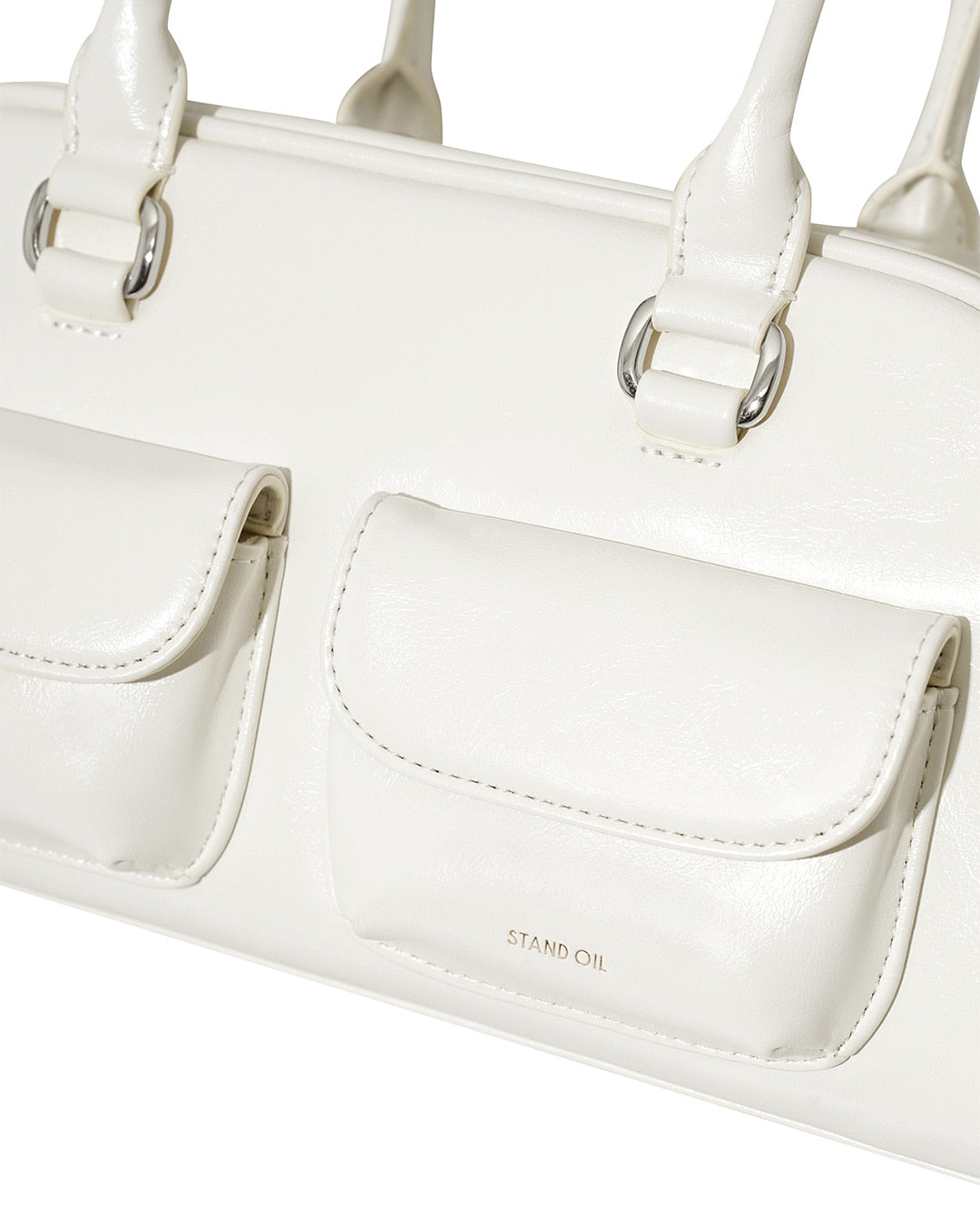 Stand Oil Chubby Bag — Quilted Bowling Crossbody — White