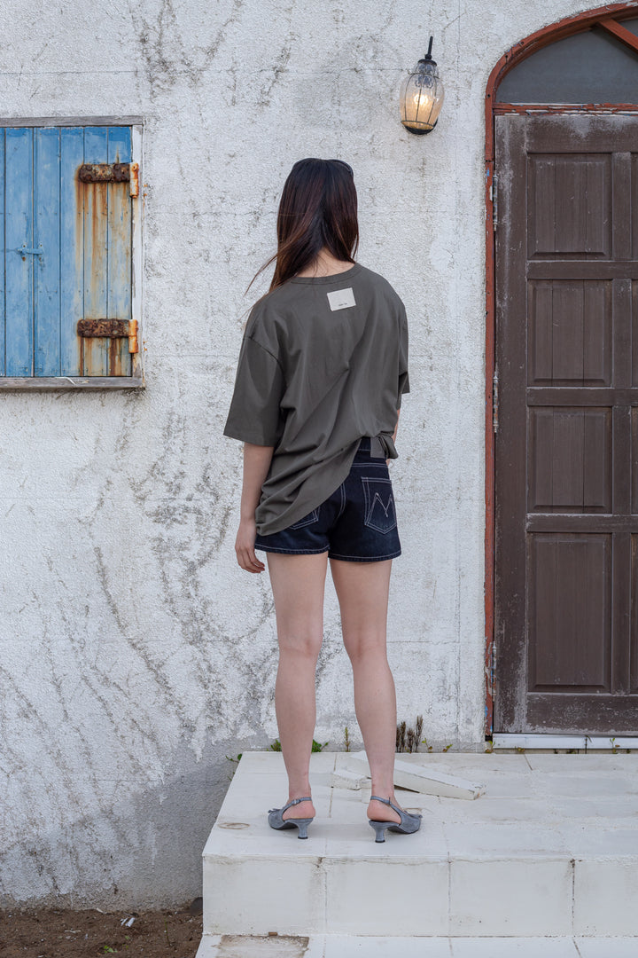 Matin Kim Stitch Point Denim Shorts — Black