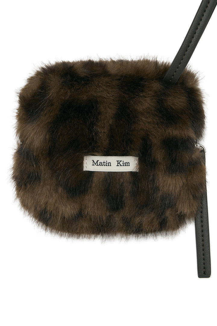 Matin Kim Leopard Mini Pouch — Brown