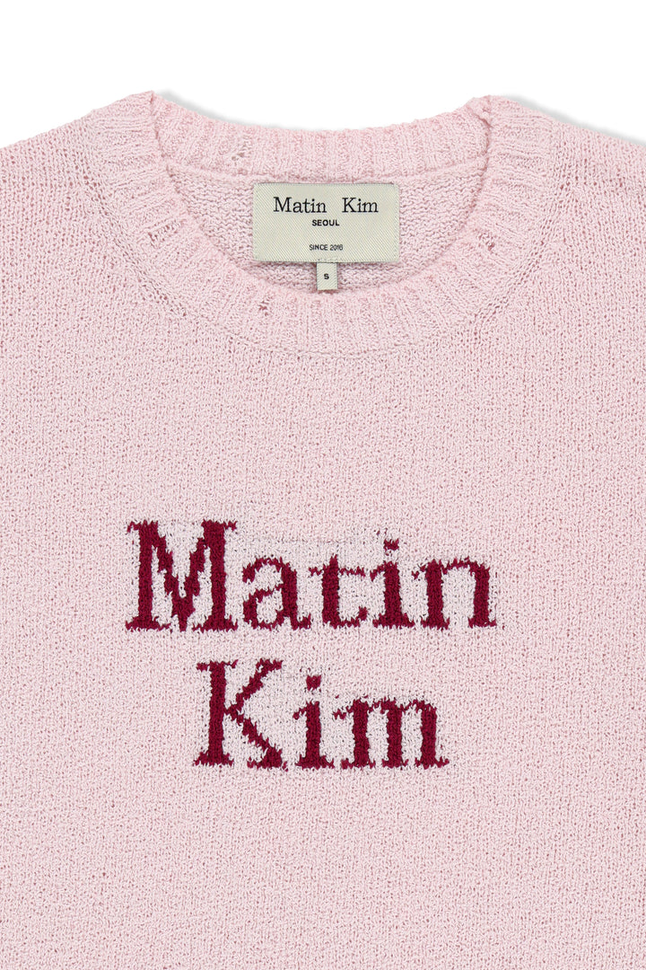 Matin Kim Half Sleeve Logo Pullover — Pink
