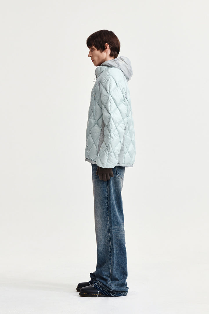 Matin Kim Quilting Hoody Lightweight Jumper — Mint