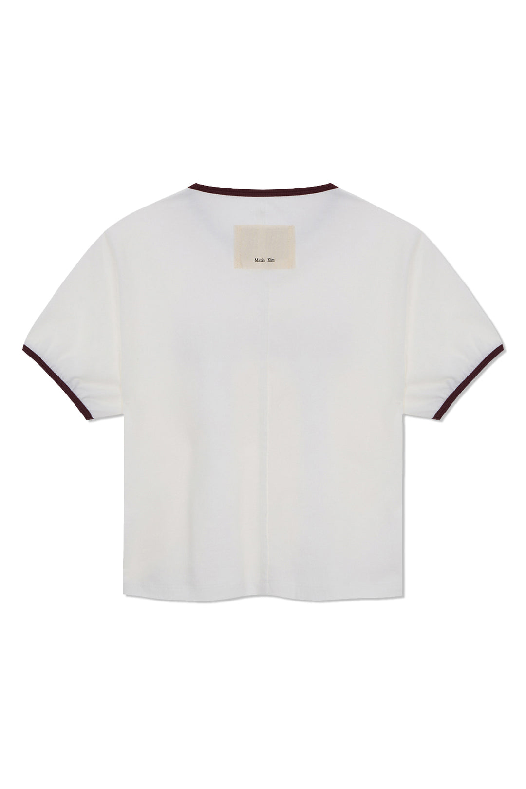 Matin Kim Stud Logo Ringer Top — White