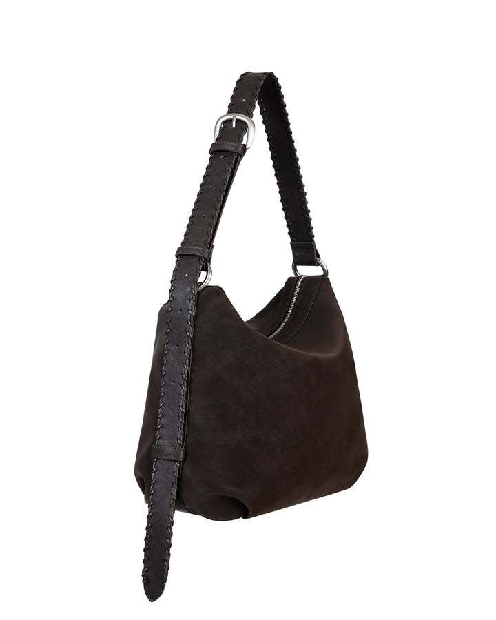 Stand Oil Seine Bag — Twisted Nubuck Crossbody — Maroon