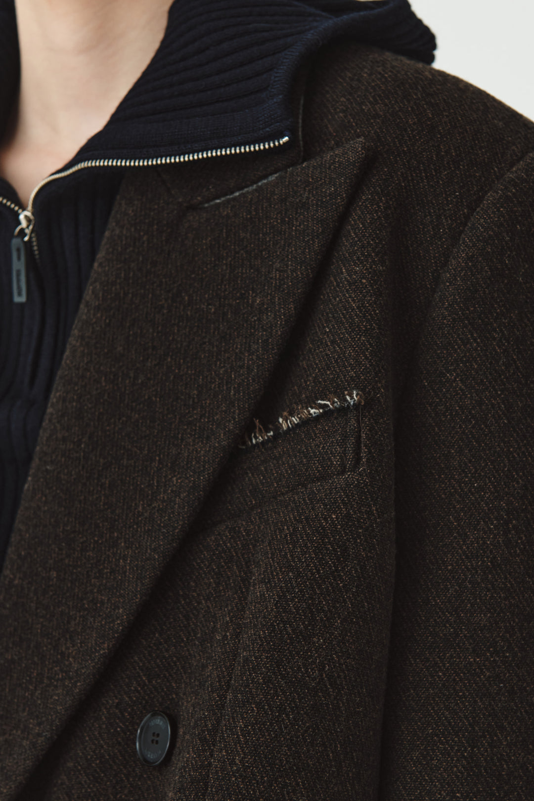 KIMMATIN Overfit Midi Double Coat — Brown
