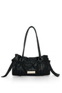 Matin Kim Shirring Tie Buckle Shoulder Bag — Black