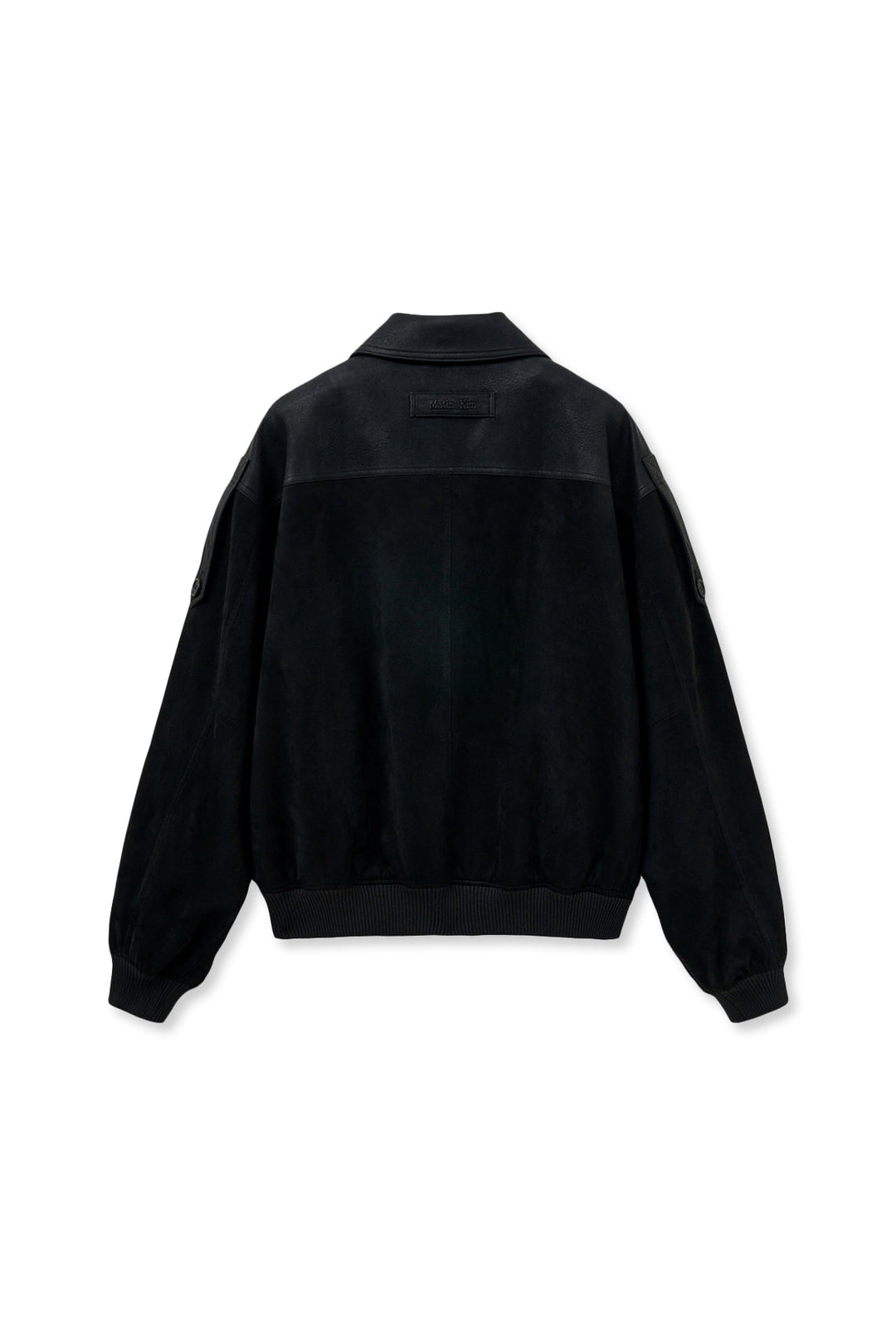 Matin Kim Suede Mix Leather Zip Jumper — Black