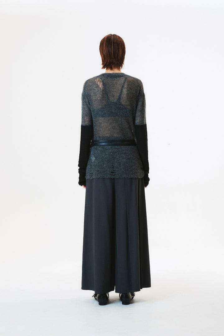 KIMMATIN Hand Warmer Layered Pullover — Charcoal