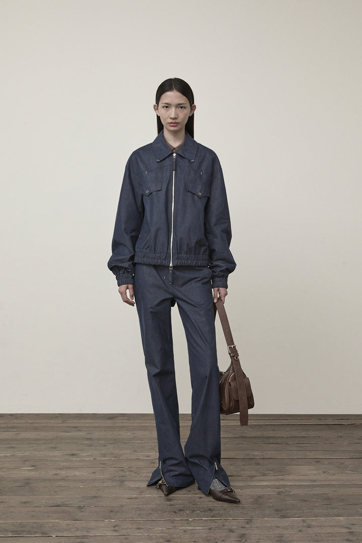 Matin Kim Western Detail Denim Blouson — Navy blue
