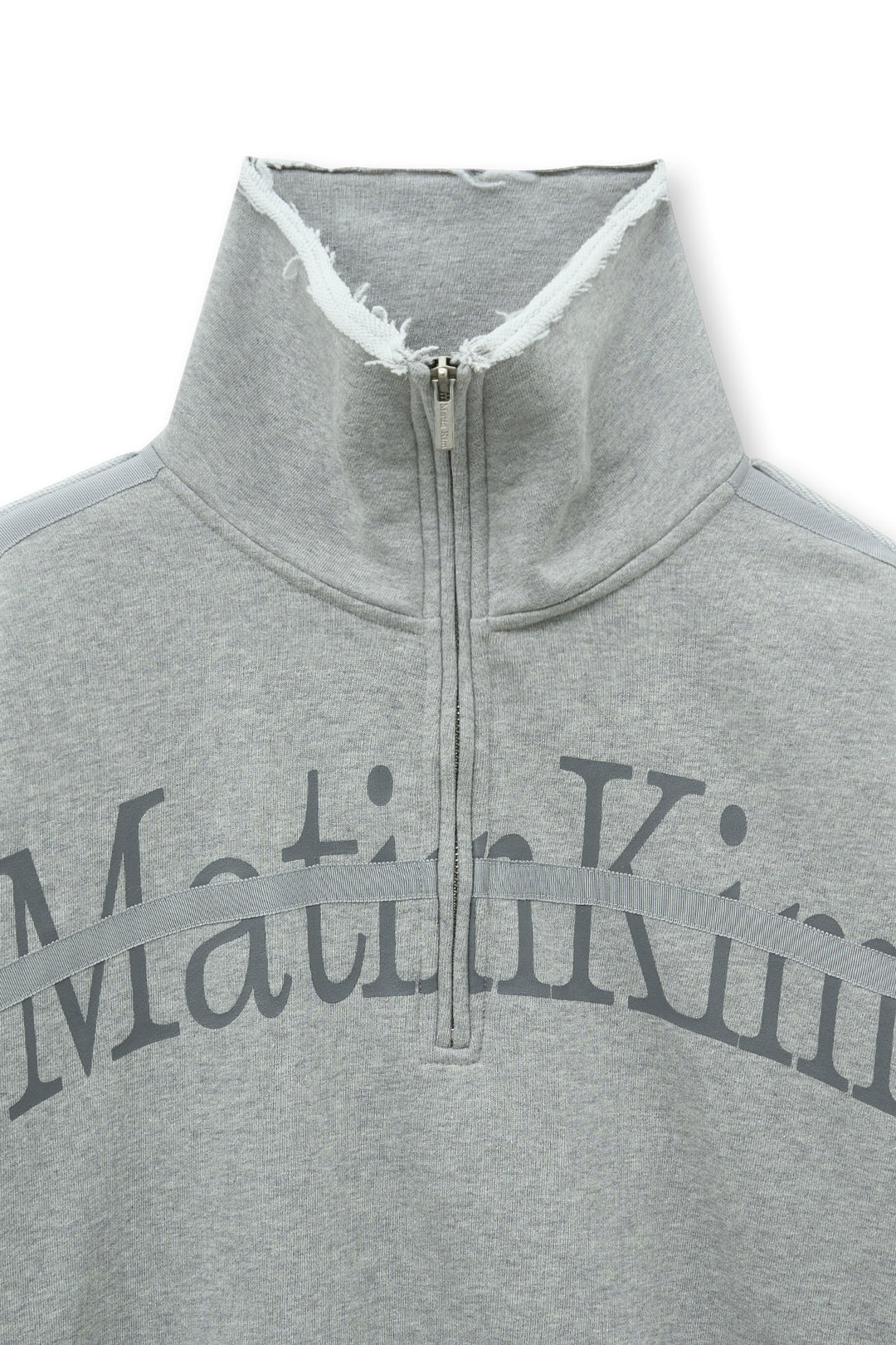 Matin Kim Cut Out Half Zip Sweatshirt — Gray
