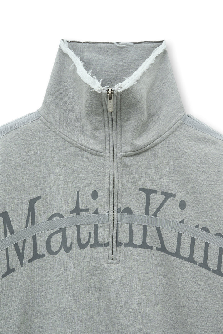 Matin Kim Cut Out Half Zip Sweatshirt — Gray