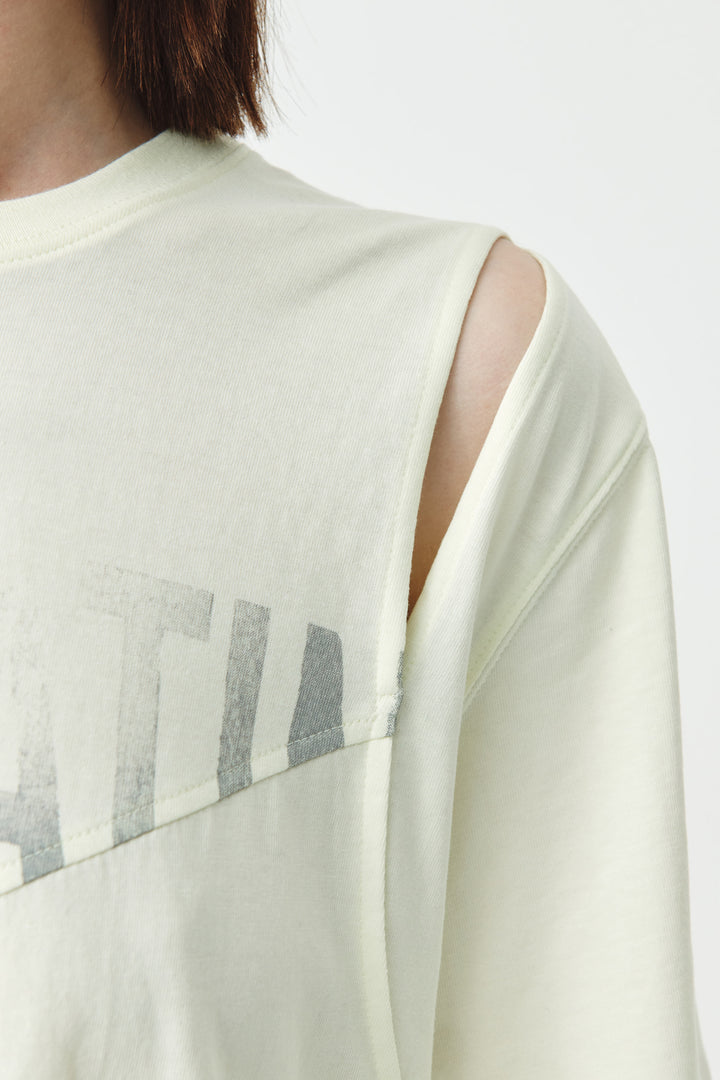 KIMMATIN Cutting Logo Print Oversize Tee